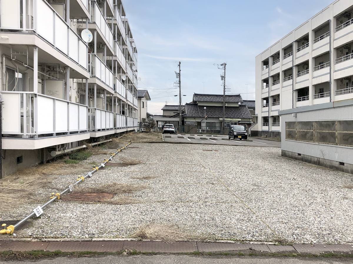 Parking lot of Village House Tonami in Tonami-shi