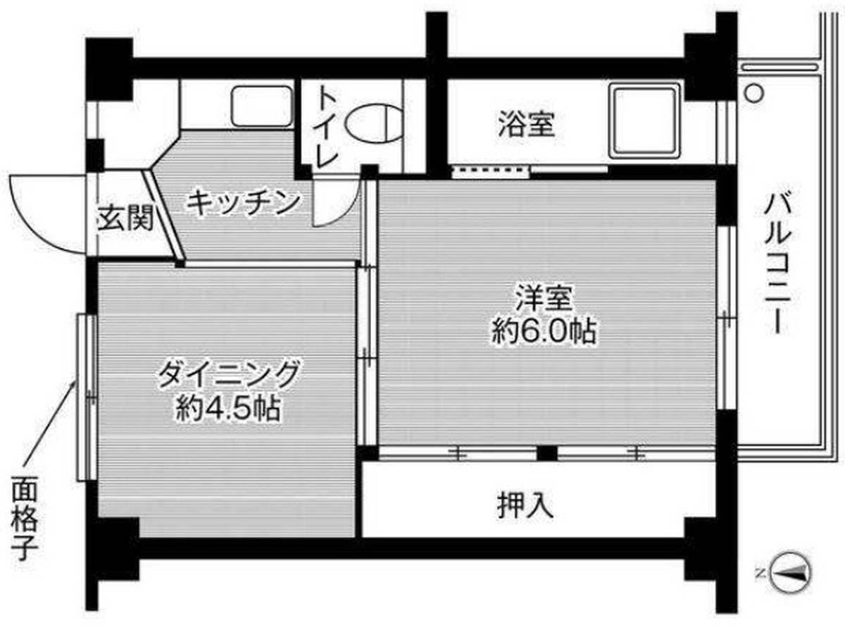 1DK floorplan of Village House Hikari in Hikari-shi