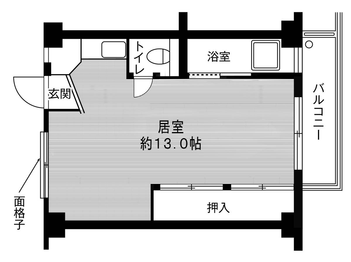 1R floorplan of Village House Nishimachi in Takatsuki-shi