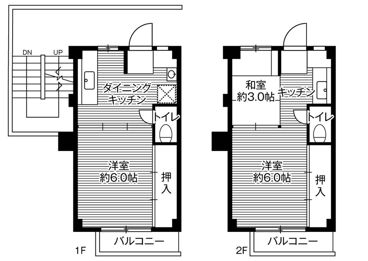 Sơ đồ phòng 3DK của Village House Futawa ở Funabashi-shi