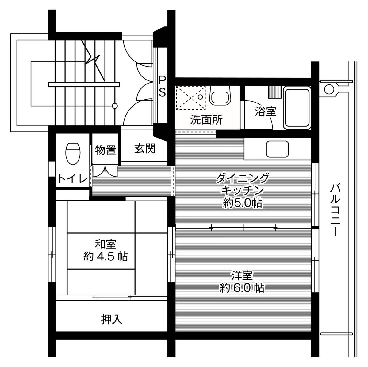 2DK floorplan of Village House Komagane in Komagane-shi