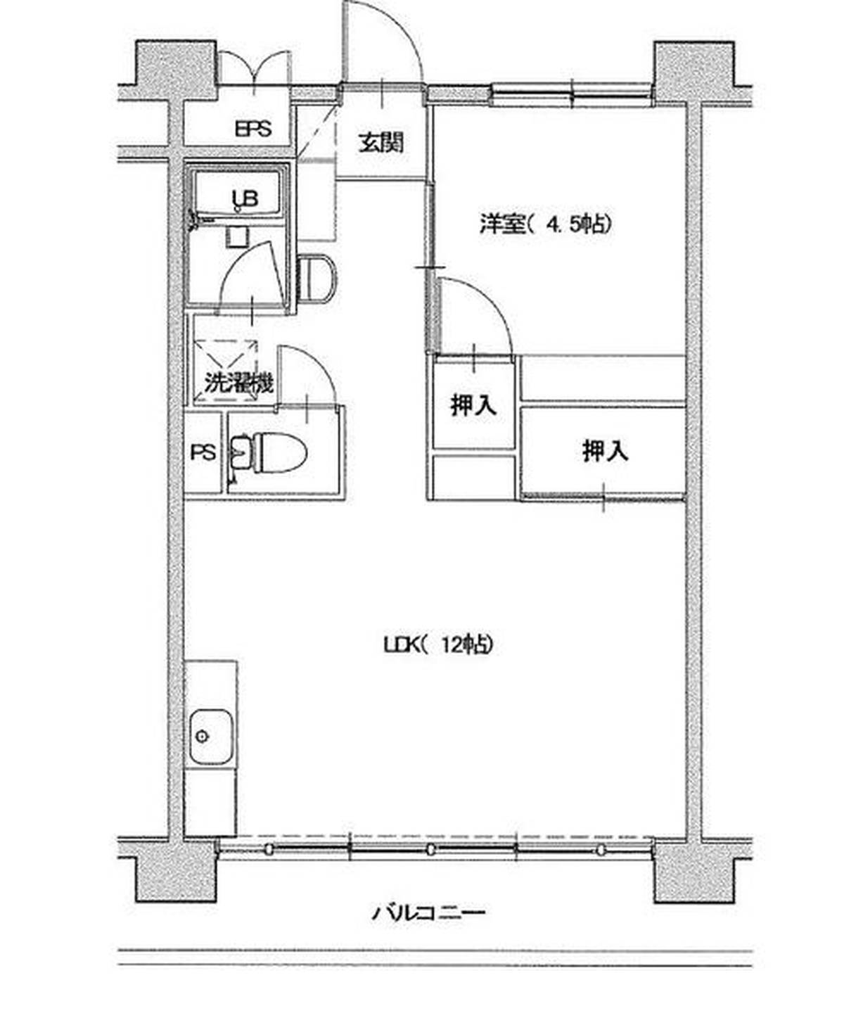 1LDK floorplan of Village House Minami Shimizu Tower in Amagasaki-shi