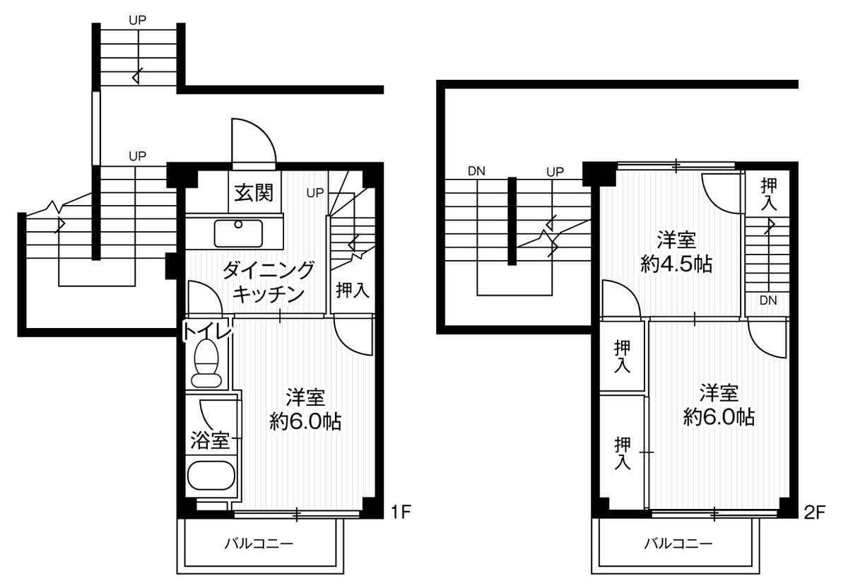 尼崎市ビレッジハウス常吉の間取り図2LDK