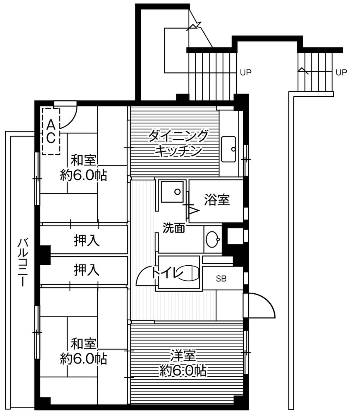 3DK floorplan of Village House Kowagama in Funabashi-shi