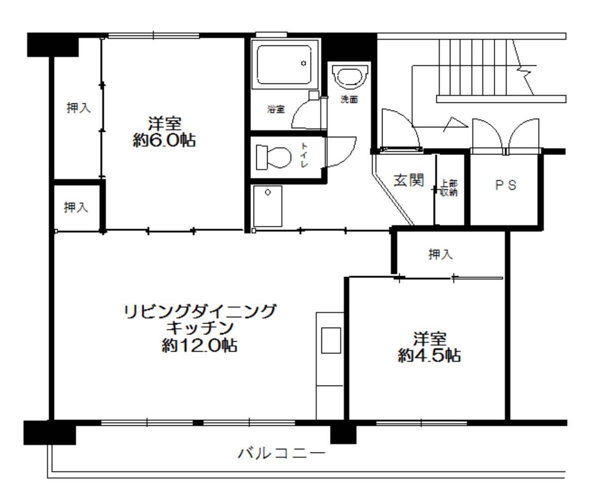 2LDK floorplan of Village House Hiroshima Kusatsu in Nishi-ku