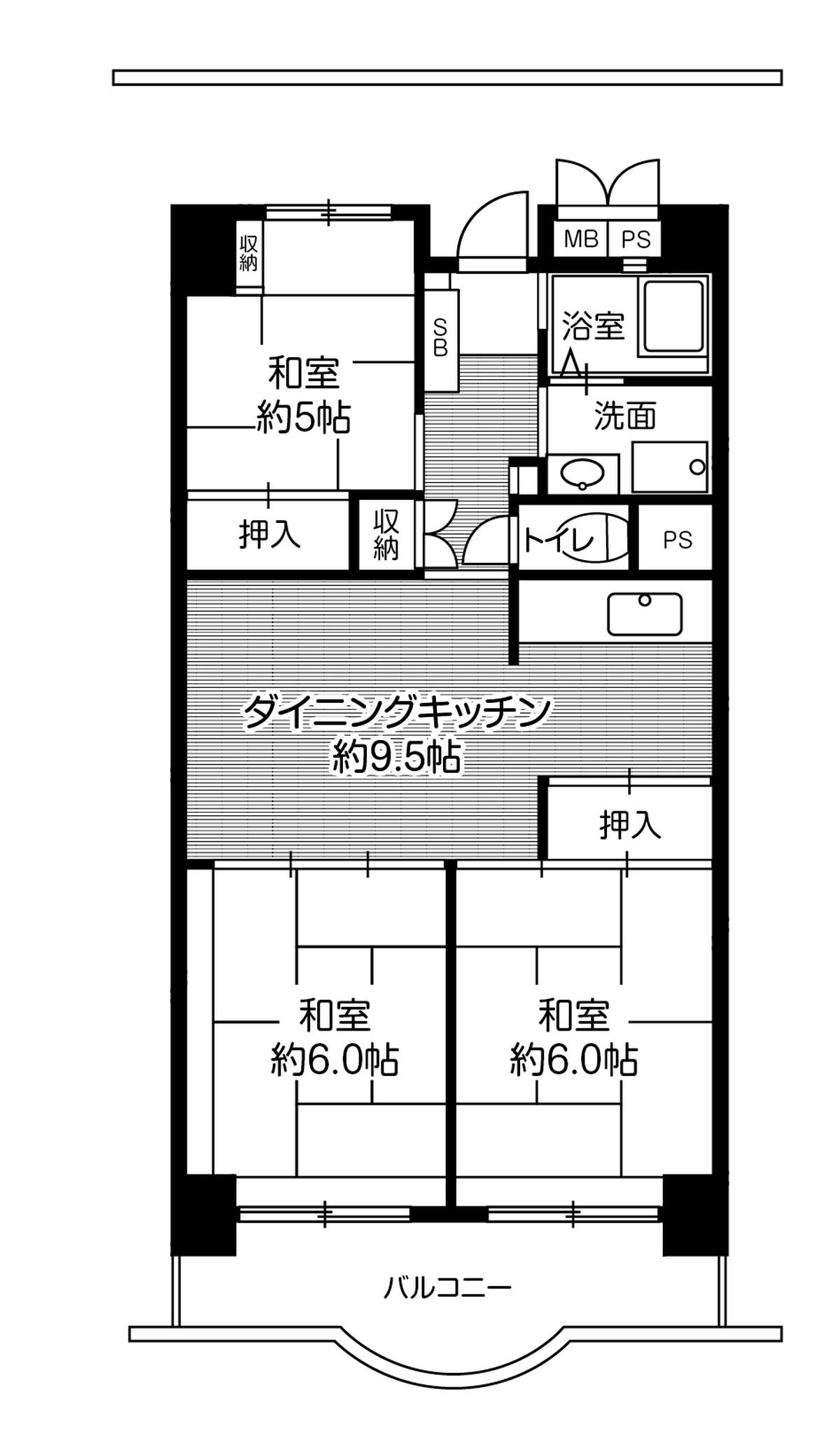 Planta 3DK Village House Hamamatsu Tower em Chuo-ku