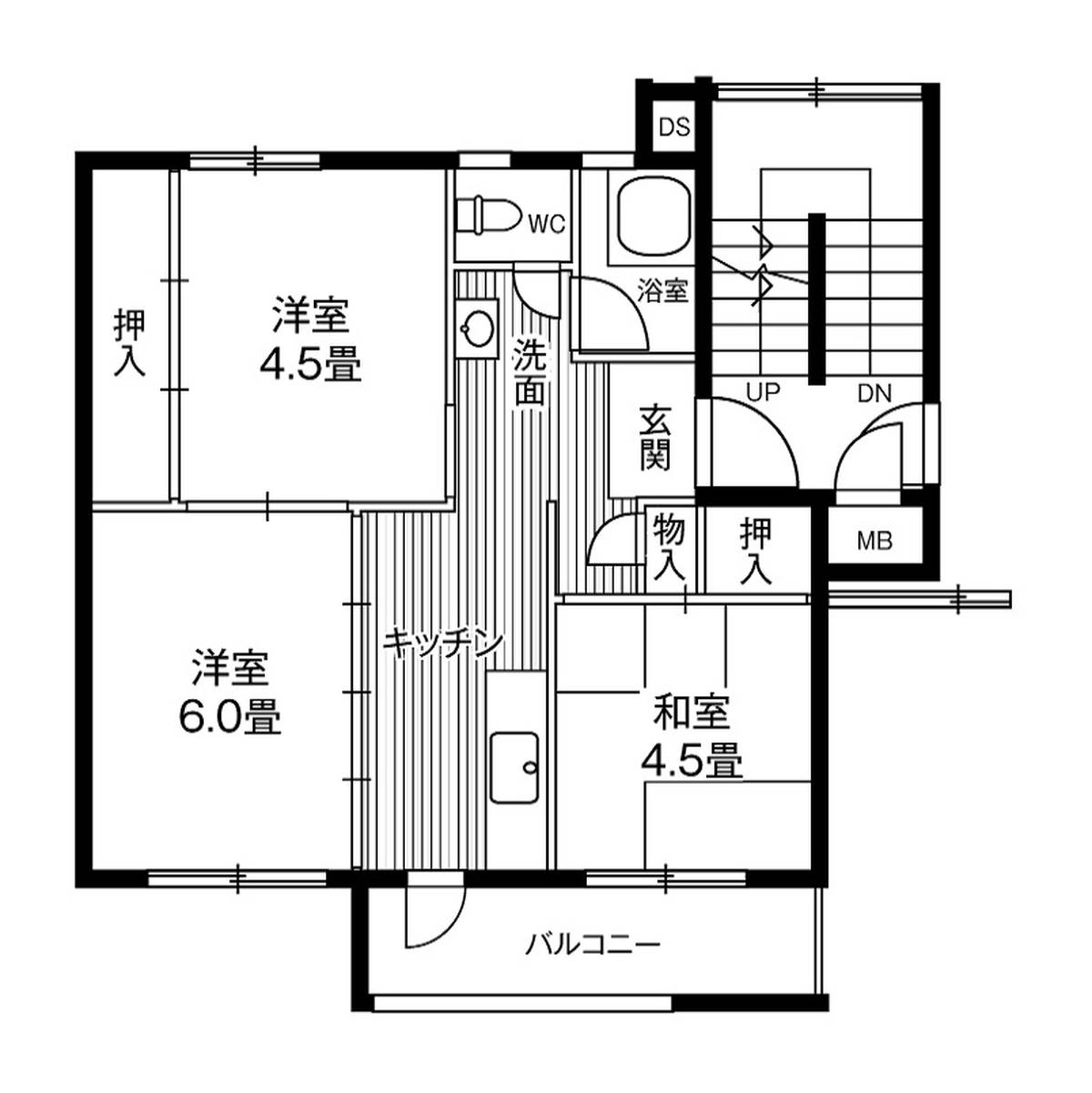 3K floorplan of Village House Tsurugaya 5 Chome in Miyagino-ku