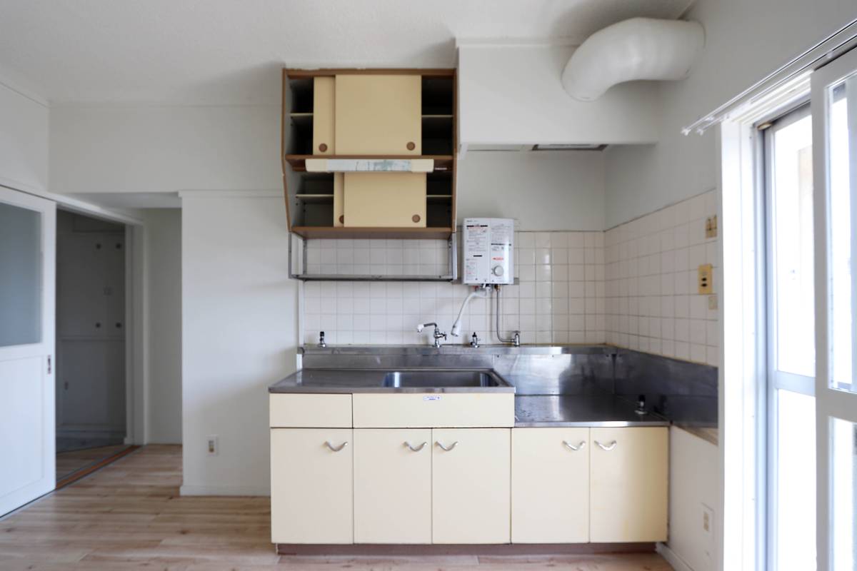 Kitchen in Village House Shiraiwa in Tono-shi