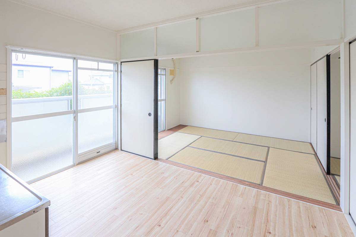 Living Room in Village House Mizumaki in Onga-gun